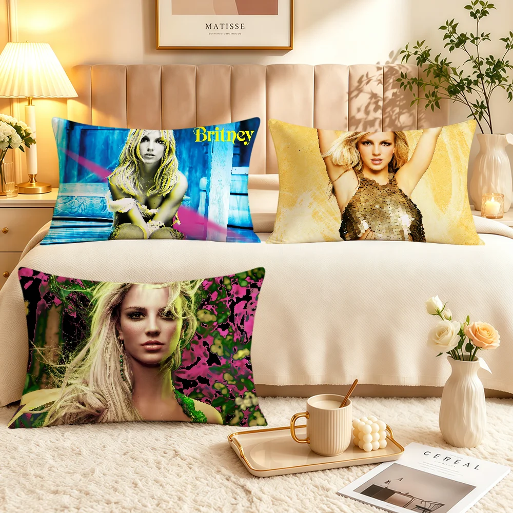 Singer B-Britney J-Jean Spears Pop Y2k Soft Rectangle Pillowcover Home Sofa Living Room Decor Dorm Bedside Hogar Pillowcase Gift