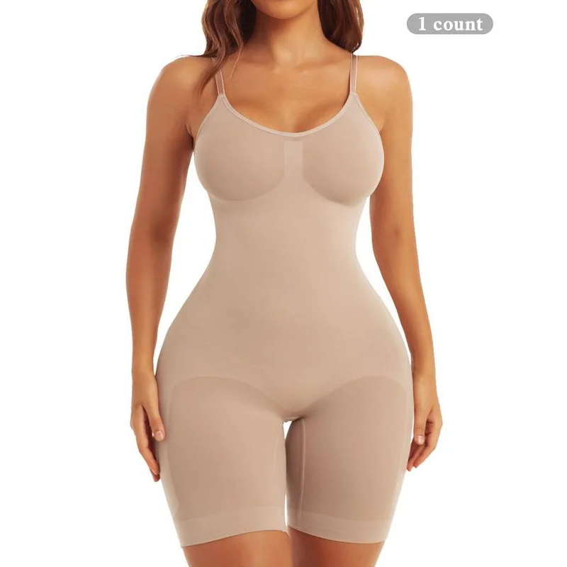 

Women's solid backless seamless shapewear bodysuit, casual comfy tummy control hip lifter shaper bodysuit, summer outfits 2024