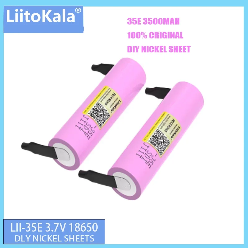 Brand new 100% original LiitoKala INR18650 35E 3.7V 3500mAh 20A discharge INR18650 35E 18650 nickel plated lithium-ion battery