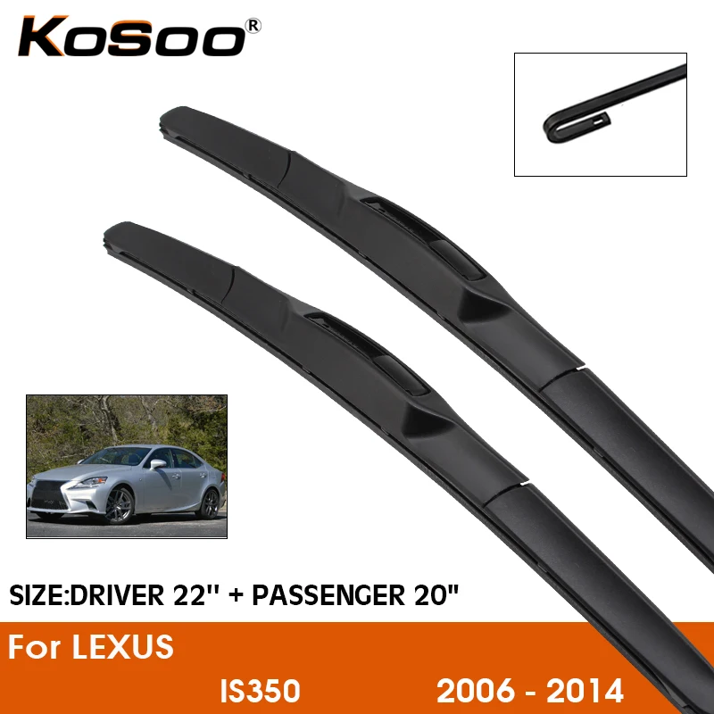 

Car Wiper Blade For LEXUS IS350 2006-2014 Windshield Rubber Silicon Refill Front Window Wiper 22"+20" LHD RHD Auto Accessories