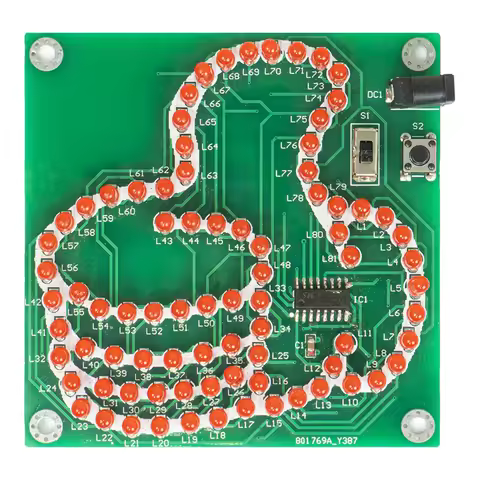 DIY Thumb Light LED Electronic Kit 81 LED Flashing MCU STC8G1K08 Controllable PCB Soldering Practice Kit DC5V with Power Cord