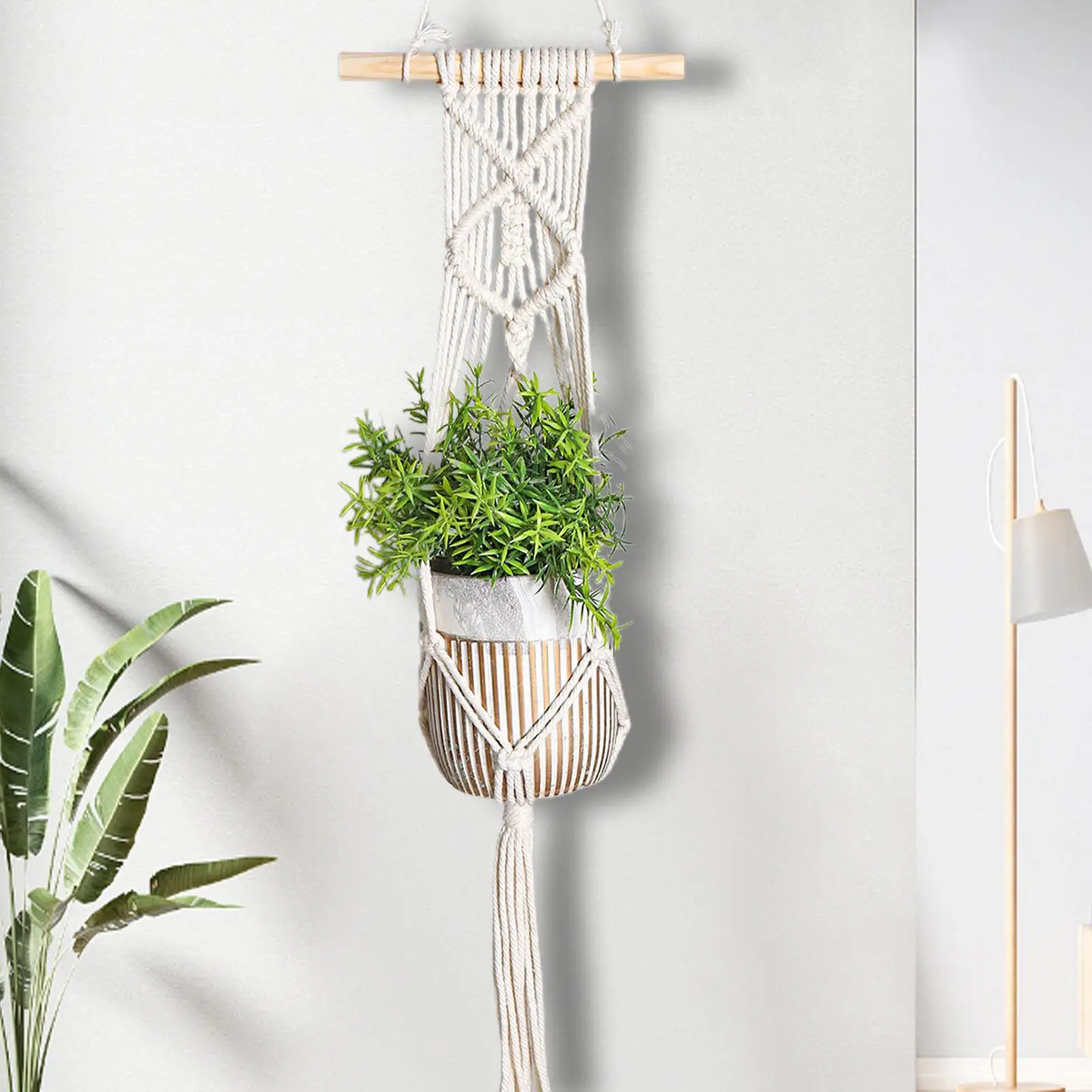 Macrame Tapestry Tassels Flowerpot Hanger Woven Boho Braided