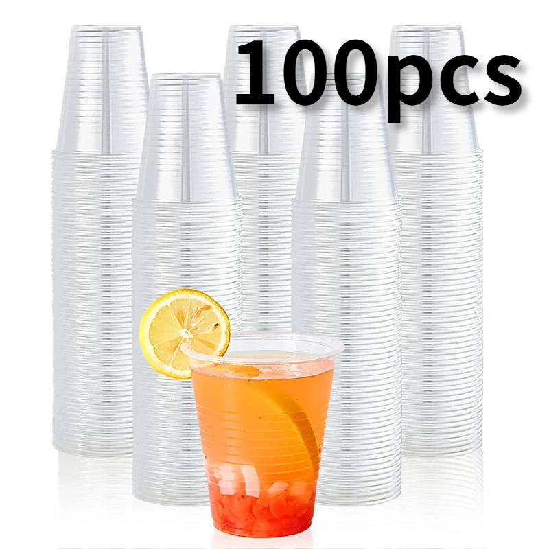 Tazza di plastica trasparente da 100 pezzi tazza di plastica usa e getta resistente al calore Picnic all\'aperto compleanno cucina stoviglie per