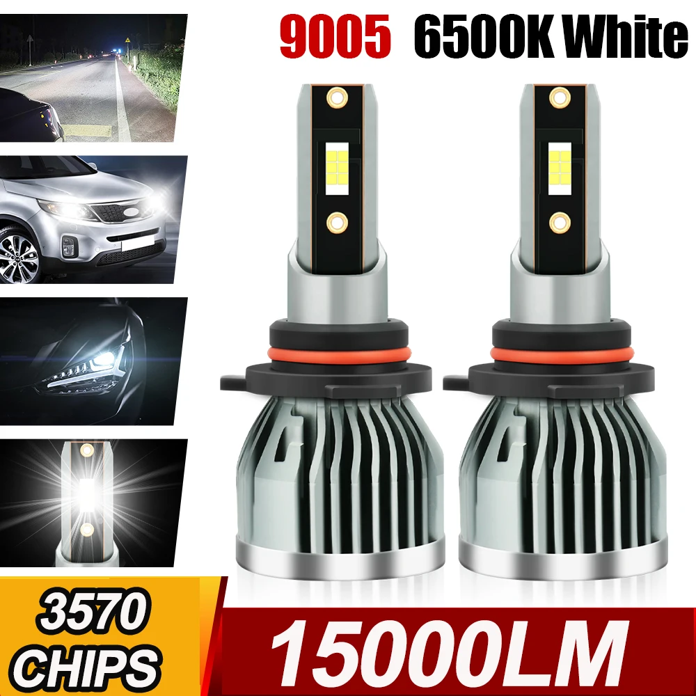 

9005 HB3 9006 HB4 Combo LED Headlights Super Bright 6500K Super White 3570 CSP Chips Internal Drive light bulbs