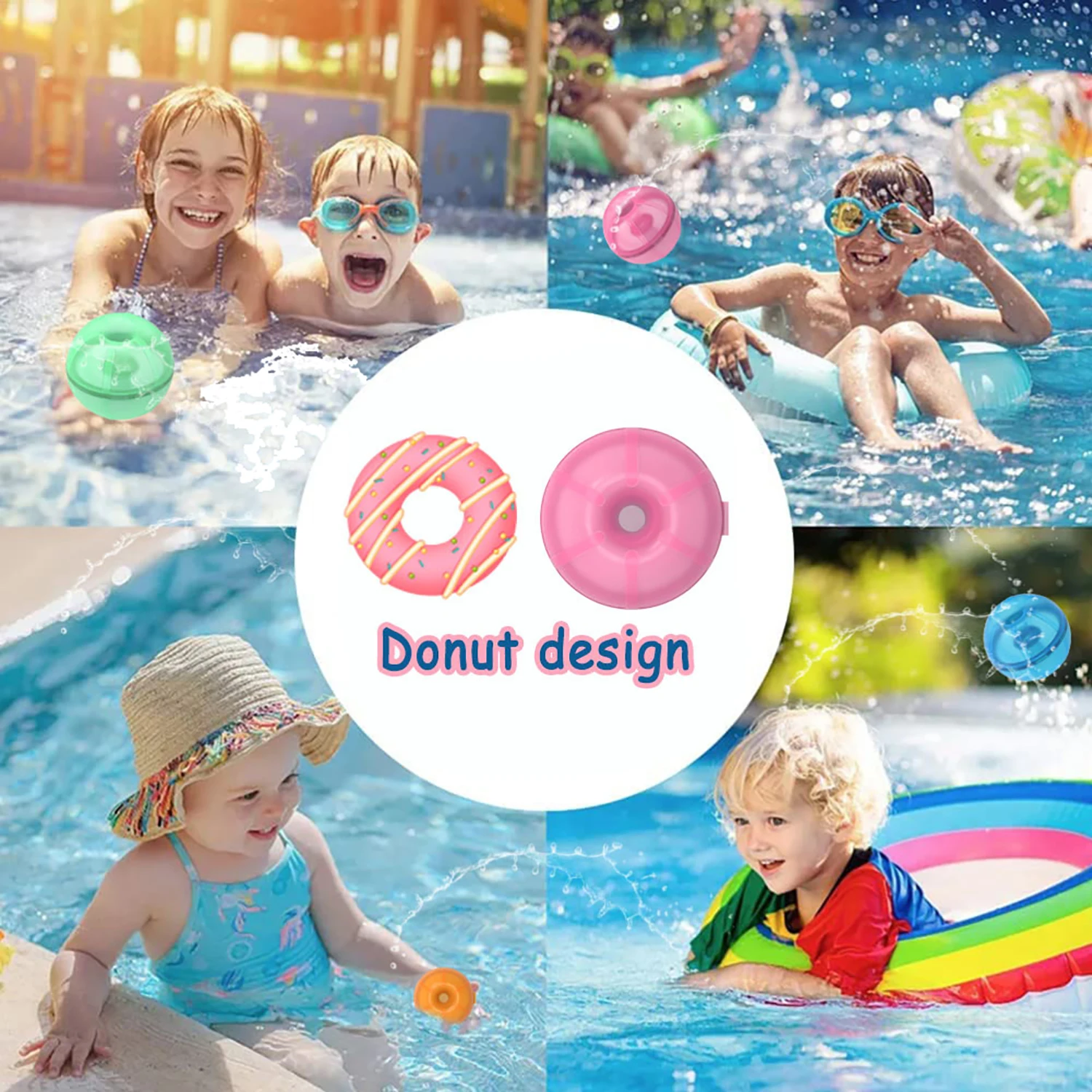 Balões de água de silicone reutilizáveis, brinquedos para aliviar o estresse, balões de água convenientes, praia de meninos e meninas, bolas de enchimento de piscina