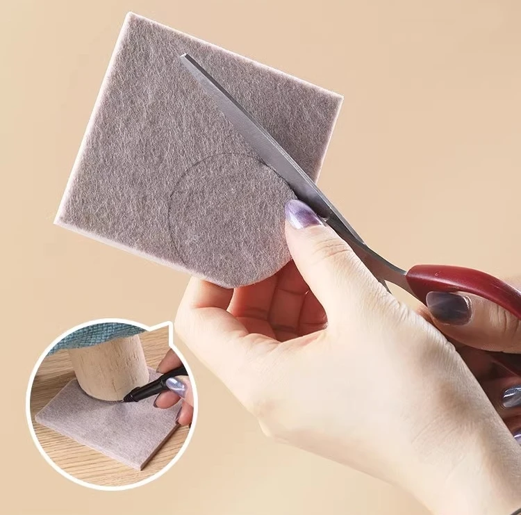 Felt Chair Leg Pads 5mm Thick Floor Scratch Protector Mat Mute Non-slip Self Adhesive Foot Pad for Furniture Accessories