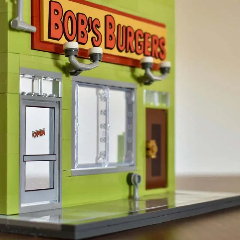 컬렉션 클래식 시리즈 버거샵 MOC 빌딩 블록 도시 랜드마크 건축 모델 디스플레이 장난감 브릭 어린이 크리스마스 선물