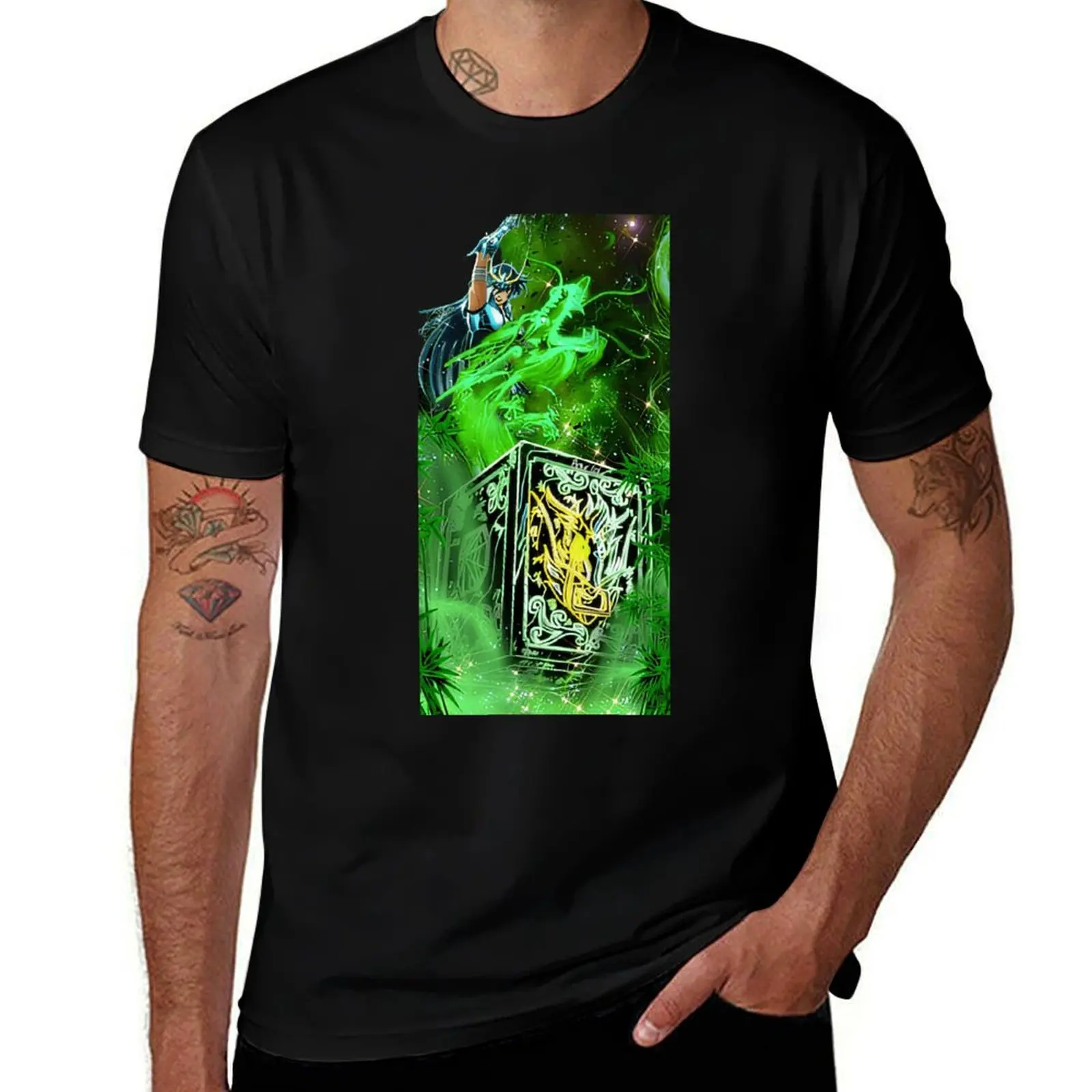 

Graphic Unisex Beach Cotton T-Shirt Aesthetic Sustainable Choice Saint Seiya Bronze Saint Seiya Shun Dragon Shiryu Hyoga Ikki