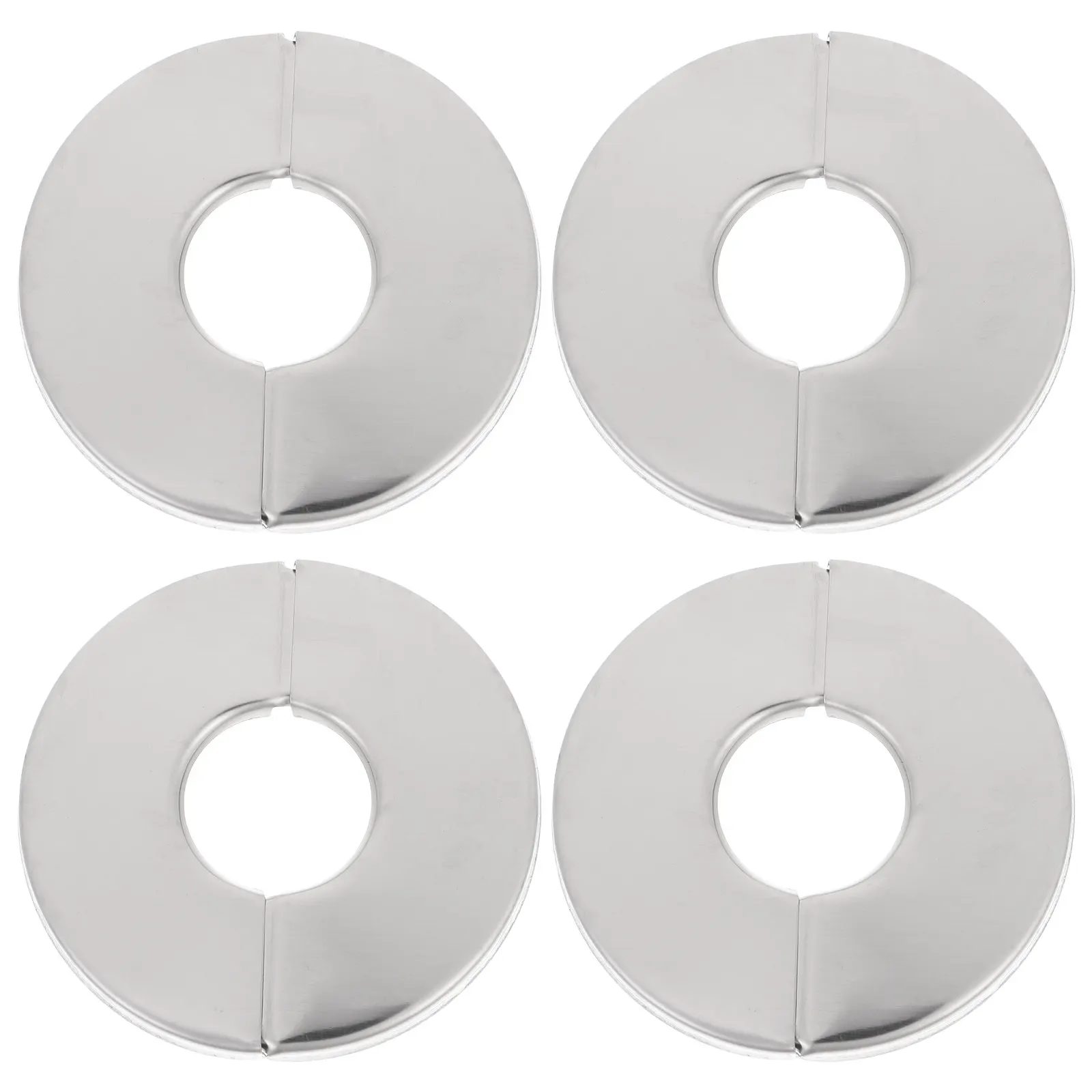 4pcs Stainless Steel Escutcheon Cover Plates for Water Pipe, Gas, Heating, Drainage, Radiator & Faucet