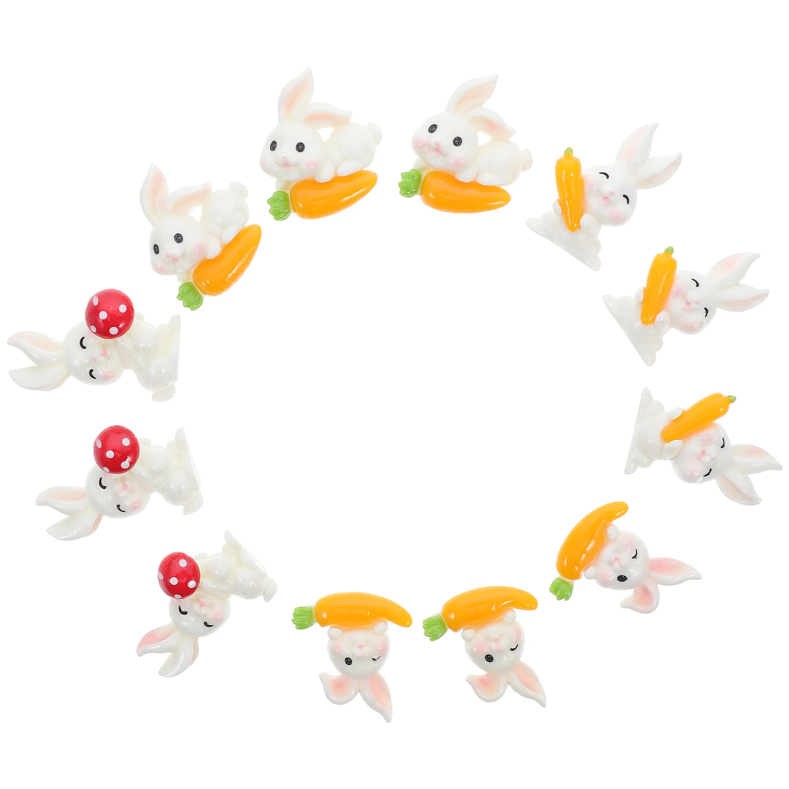 12 قطعة جراب هاتف مغناطيس الثلاجة لتقوم بها بنفسك عدة الراتنج الجزرة أرنب سحر إكسسوارات الشعر الحرفية ديكور حيوان صغير للحرف اليدوية