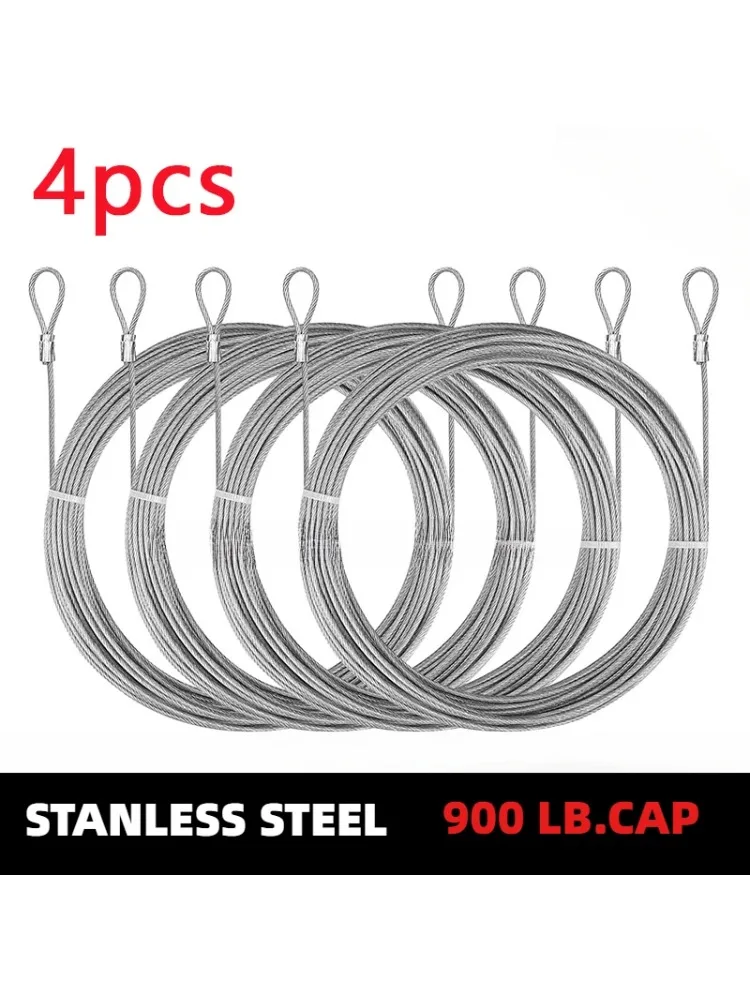 4 pièces 2M 304 fil d'acier inoxydable auvent corde pêche câble de levage corde à linge diamètre 2mm ombre voile auvent Kit antirouille