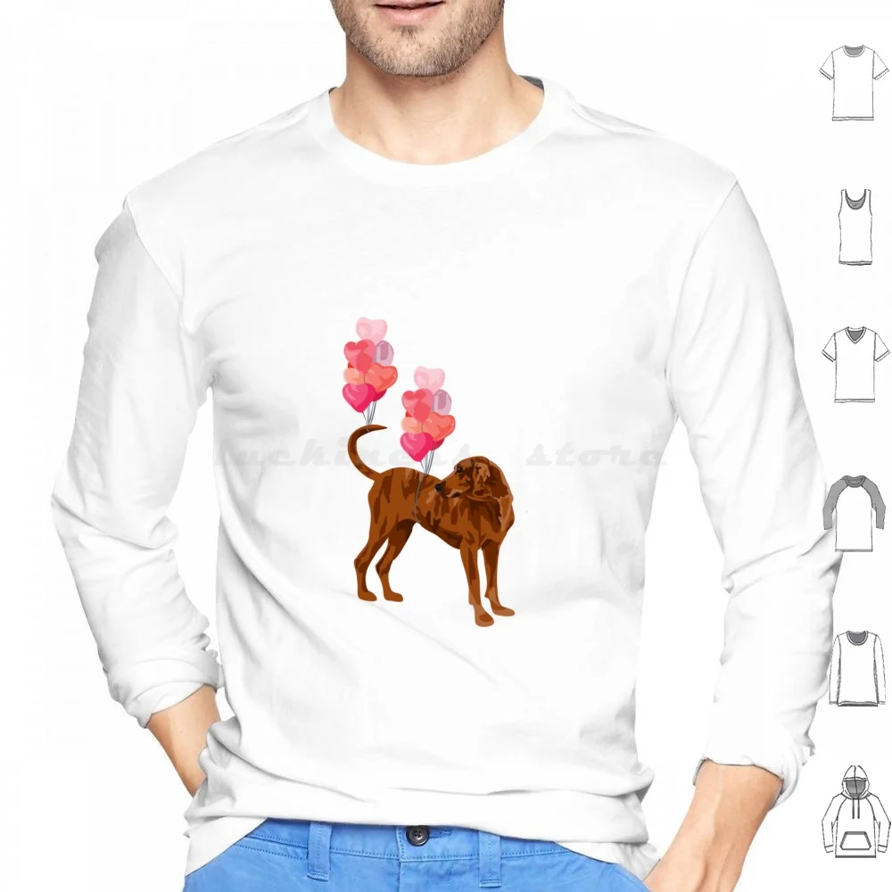 Coonhound Love Balloons Hoodies Long Sleeve Balloons Coonhound Dog Love Redbone Coonhound Hound Valentines Valentines