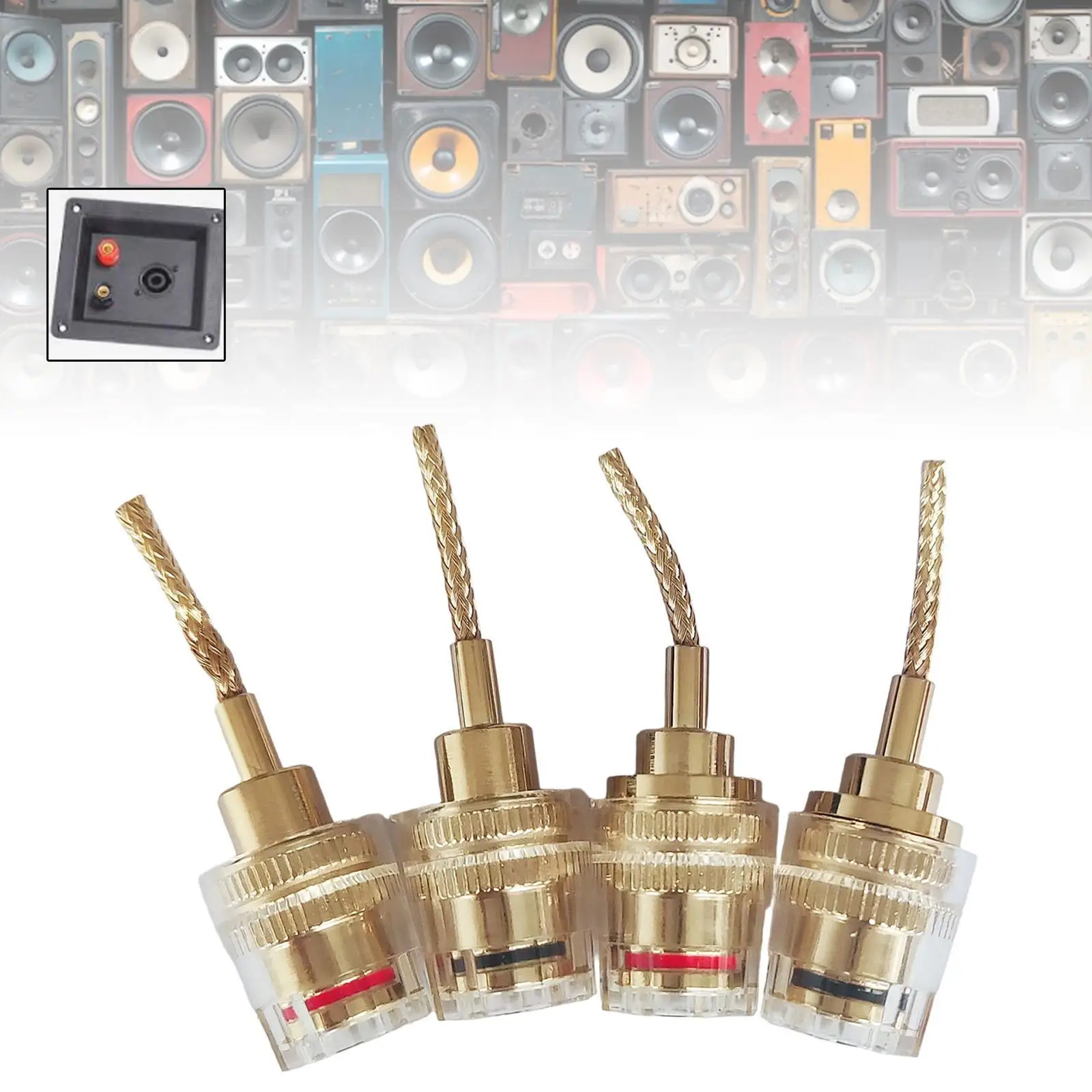 4 قطع من عمود ربط مكبر الصوت، قطع الاتصال السريع، محطة مكبر الصوت