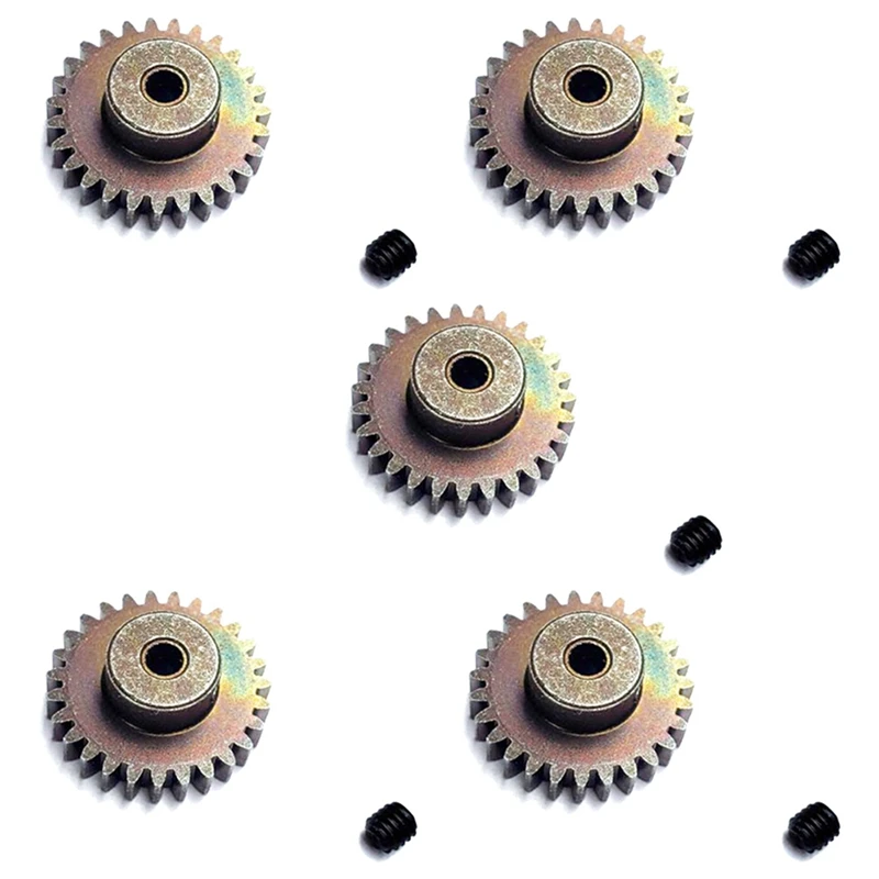 

Hot Sale 5X 27T Steel Motor Gear Upgrade Parts For Wltoys 144001 124019 124018 A959-B A959B A969B RC Car Spare Accessories