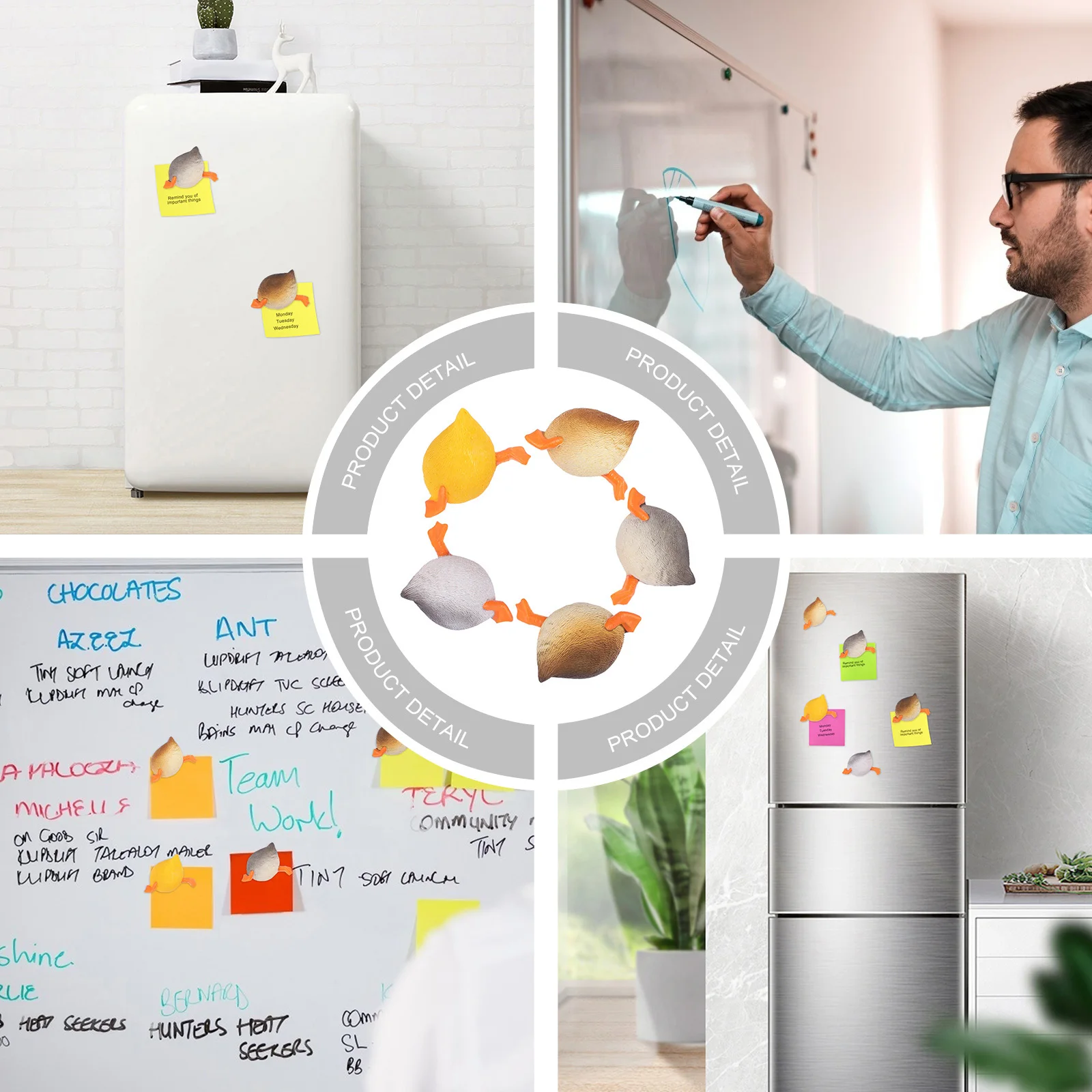 

5Pcs Funny Magnets for Refrigerator Cartoon Style Fridge Ornament Multi-Use Note Photo Holder Home Office Decoration