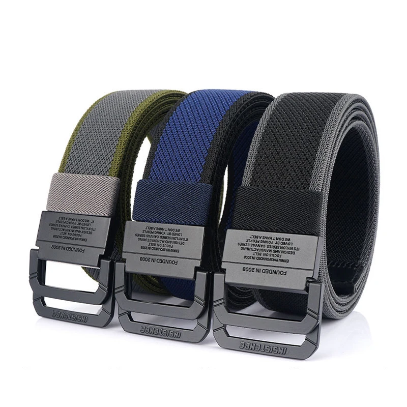 Canvas Belt For Men Simple Alloy Button Nylon Mens Tactical Belt Outdoor Hunting Multifunctional Casual Military Belt 3.8cm Wide