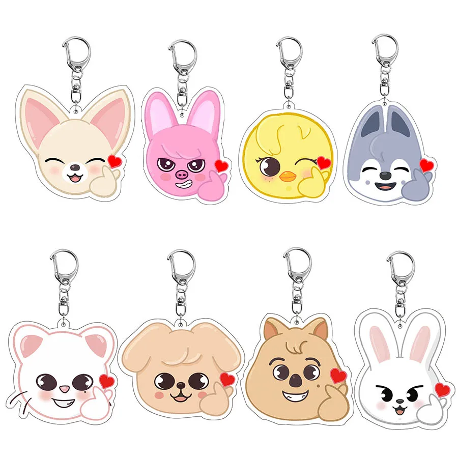 8 stks/set KPOP Acryl Sleutelhangers Accessoires Leuke Tas Hanger voor fans geschenken