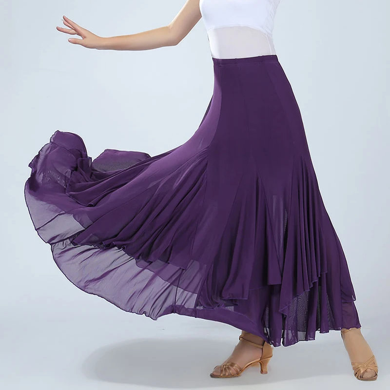 

Women Ballroom Dance Skirt Long Swing Modern Standard Waltz Competition Dance Wear Belly Dancing Latin Tango Skirts High Quality