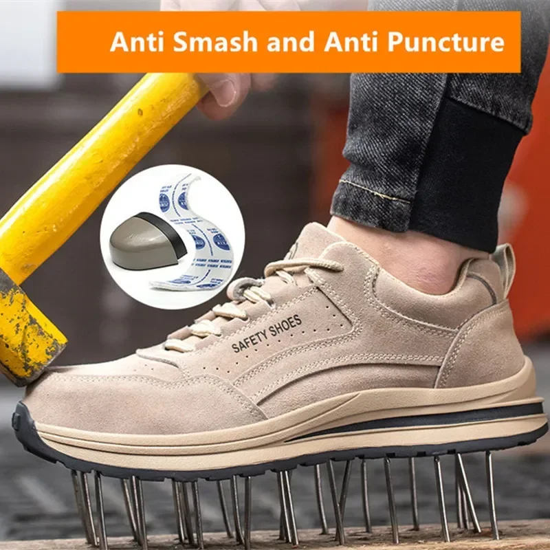 industrial safety shoe woman steel toe cap work boots anti puncture cheap man safety sneakers working shoes with protective toe