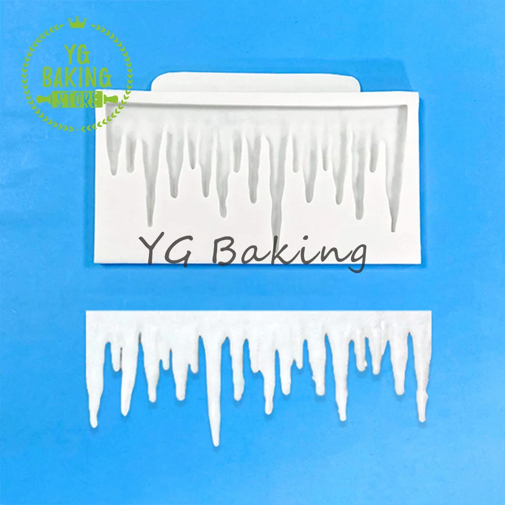 Dorica 3 Styles Icicle Design Silicone Mold Handmade Chocolate Cake Mould Fondant Cake Decorating Tool Kitchen Supplies Bakeware