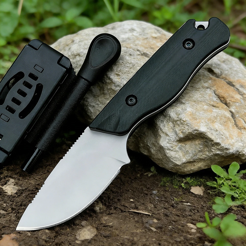 

Tactical Hunting Practical Straight Knife G10 Handle Outdoor Activities Gear Jungle Hunting Combat EDC Knife Wild Survival Tools