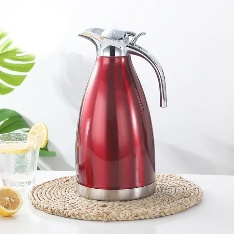 4 Color 1.5L 2L Vacuum Insulation Double Wall Stainless Steel Coffee Pot Milk Tea Jug Water Carafe Flask Thermal Thermos Bottles