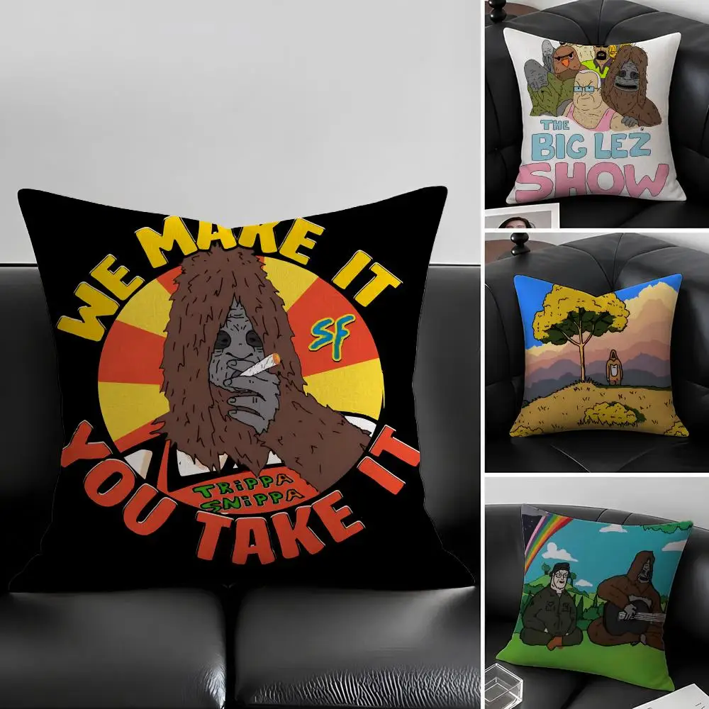 Cartoon The Big Lez Show Cushion Cover Natural Linen Pillowcase Set, All-in-One Decor for Sofa, Bedroom & Chair