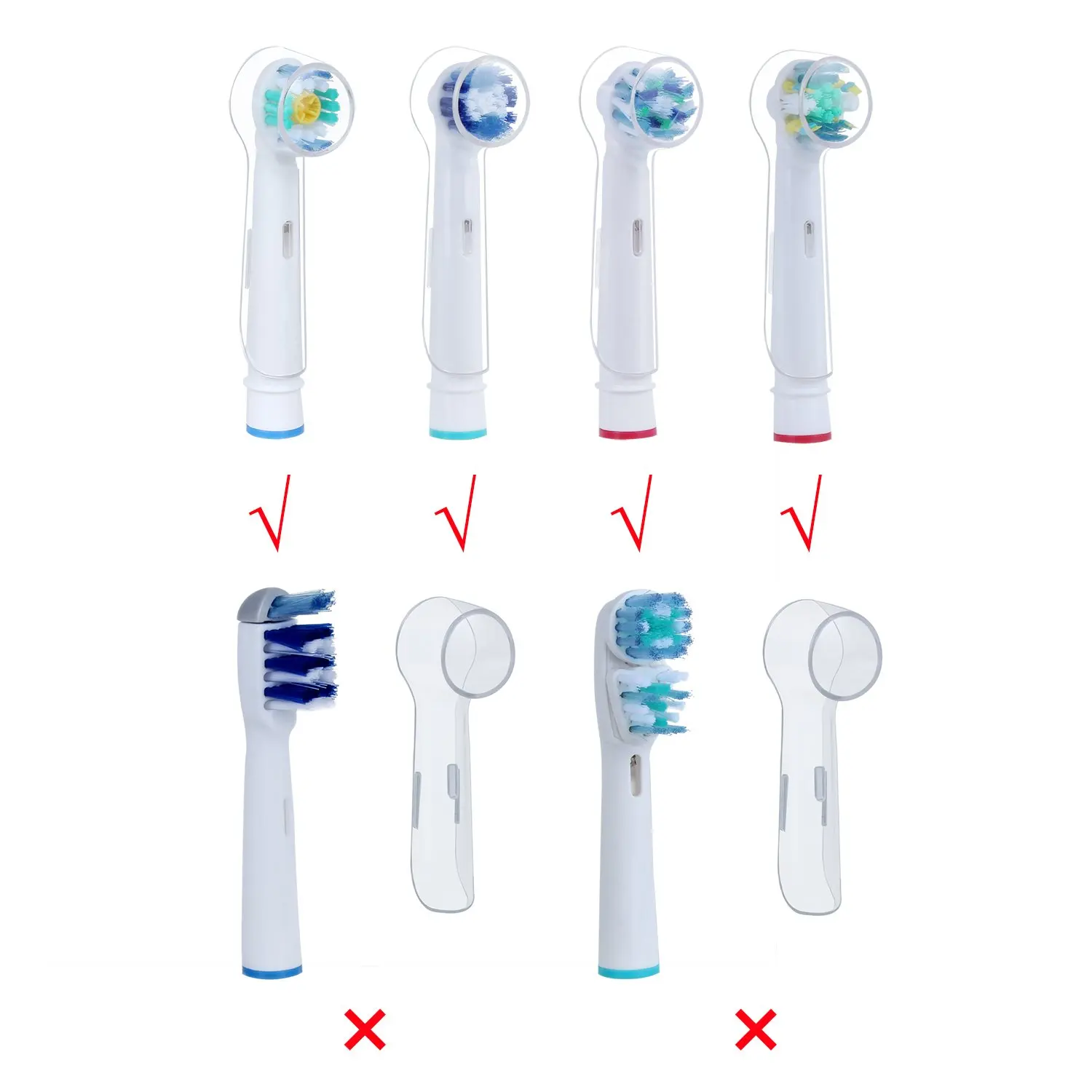 4 stuks elektrische tandenborstelhoes voor Braun Oral B tandenborstelkop beschermhoes dop stof helder voor thuis kamperen reizen