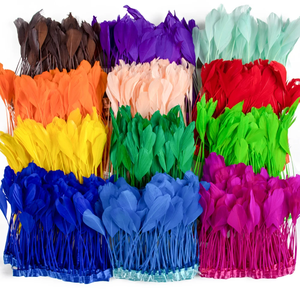 1/2/10M Natural Goose Feather Trim Fringe 15-20cm/6-8inch Goose Plumas for Crafts Sewing Ribbon Carnival Party Dress Plume Decor