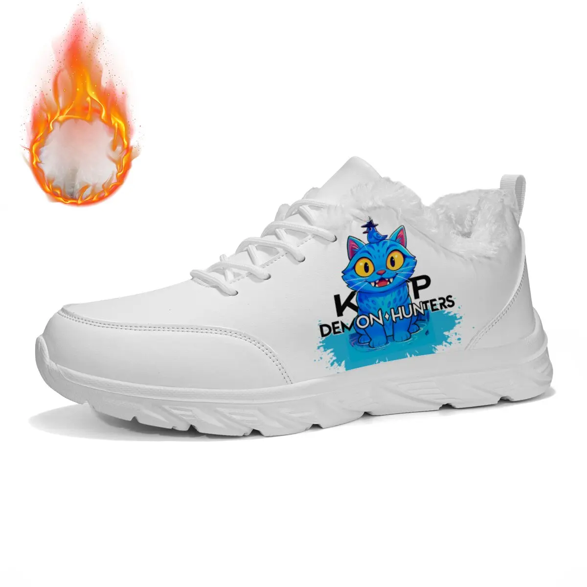 

Мужская тренировочная обувь. Легкие кроссовки на флисовой подкладке с синим котом. Охотничий на демонов. Прочные прогулочные повседневные кроссовки.