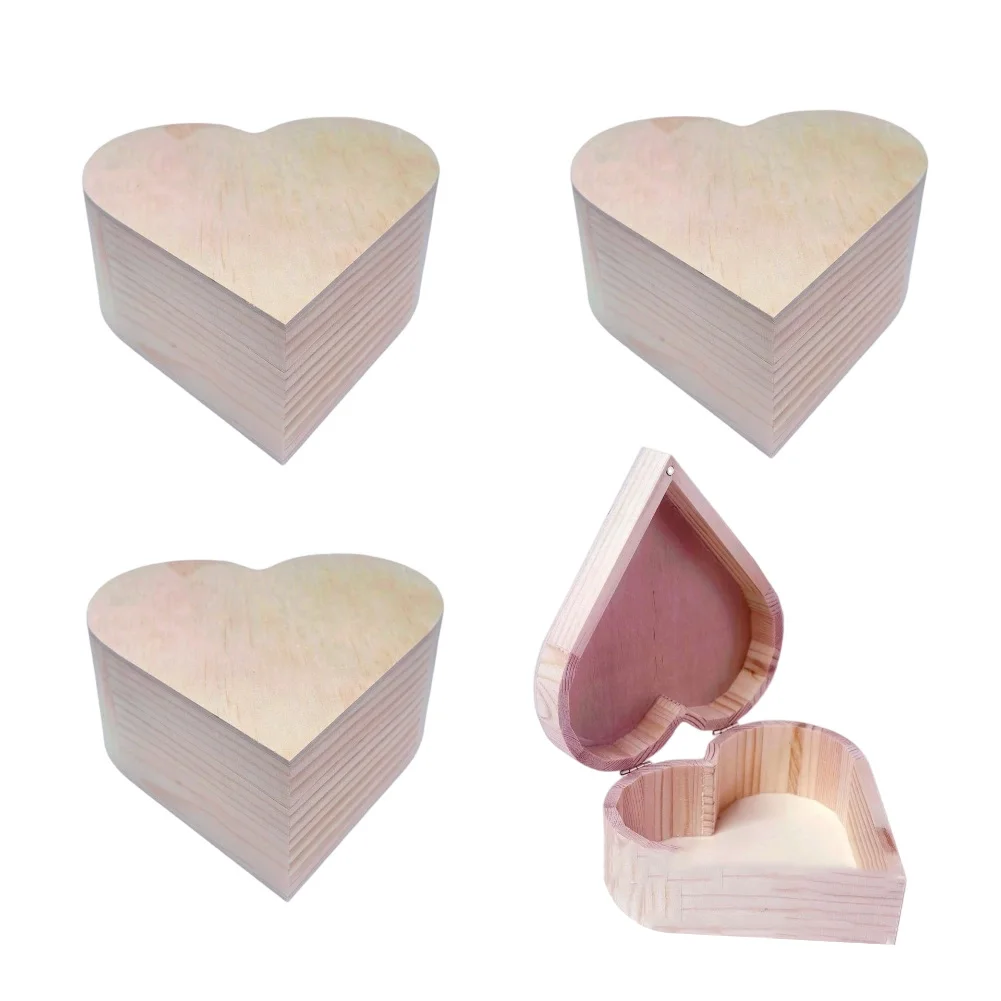 Wooden Heart-Shaped Jewelry Storage Box With Secure Lid Elegant Organizer For Rings Necklaces And Trinkets Romantic Keepsake