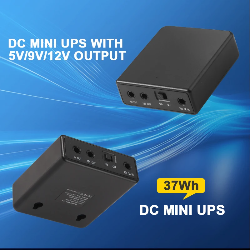 MINI UPS 12V Mini DC UPS 5V fuente de alimentación 5V 12V 37W enrutador doméstico Wifi Modem batería de respaldo CCTV 12v cámara