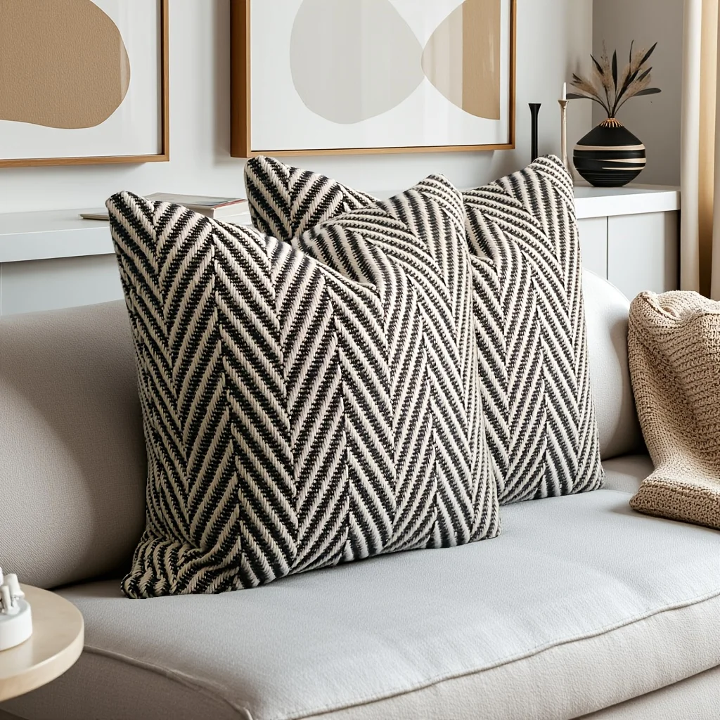 BUYNOW 1 unid/set 2 unids/set negro blanco pata de gallo funda de almohada británica Babylon sala de estar sofá funda de cojín decoración de la cama del dormitorio del hogar