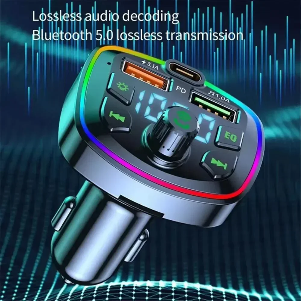 Car MP3 Player 3.1A Dual USB Fast Charge Car Charger Adapter Bluetooth 5.0 FM Transmitter Receiver USB Flash Drive Plug Car Kit image 2
