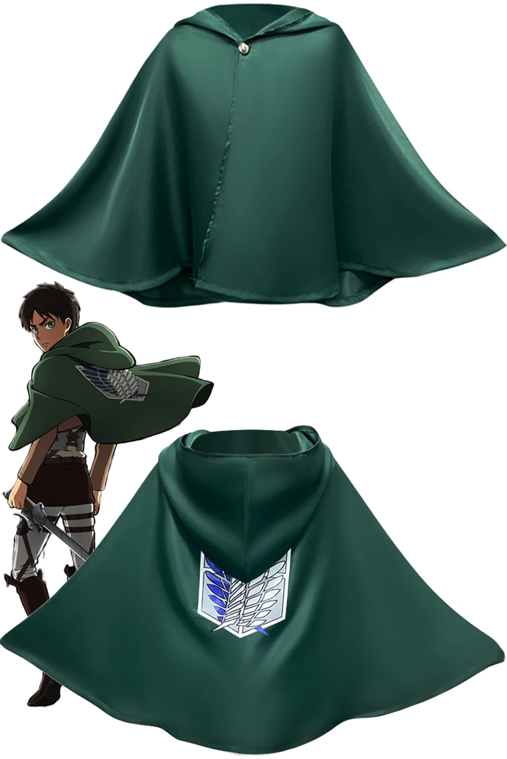 Eren Jager Cosplay Fantasy Cloak Survey Corps Cape Anime Attack On Cos Titan Costume Halloween Carnival Women Men Adult Suit