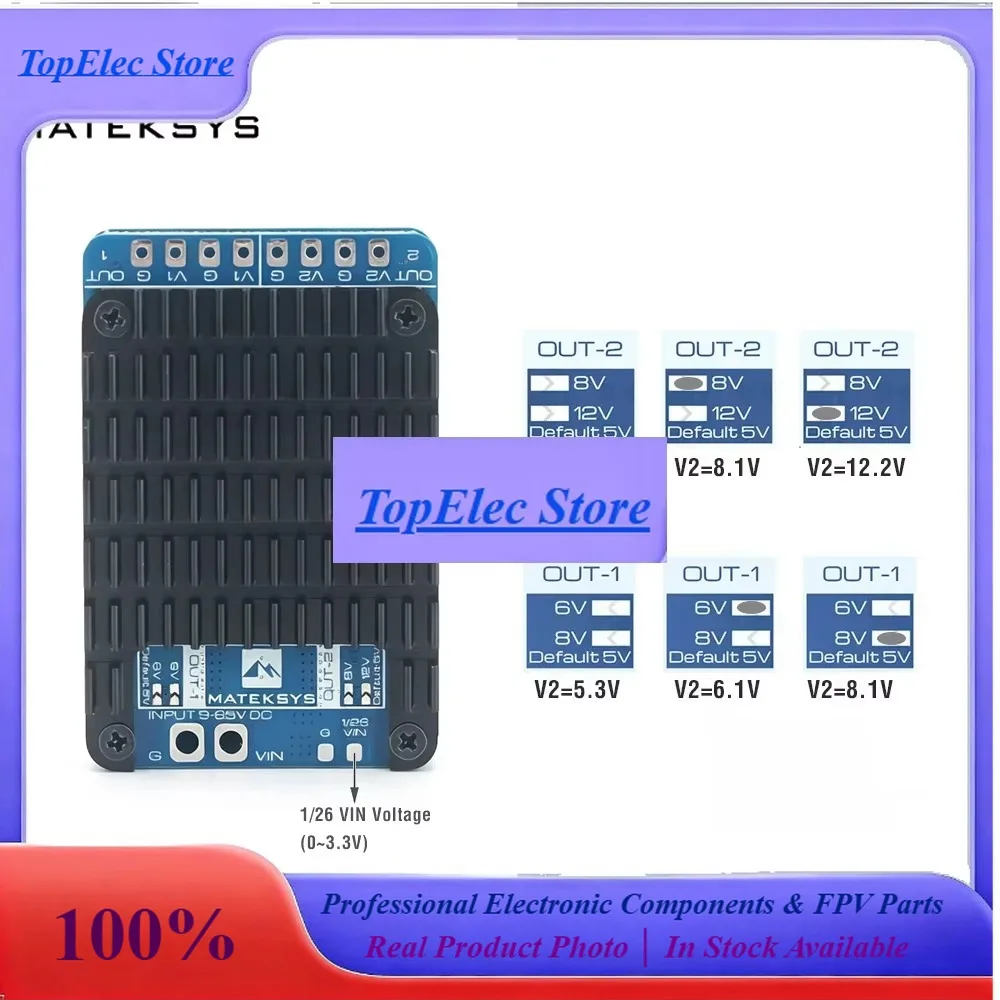 TopESsMateksys Matek PM20S-2 Power Module Independent Step-down Voltage Regulators Overcurrent Protection & Self-recovery
