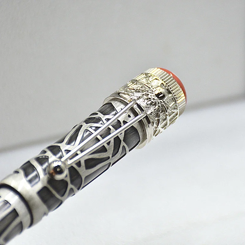 Luxury Black and Silver Spider Head MB Roller Ball Pen/Fountain Pen Office Stationery brand Write Ball Pens Gift