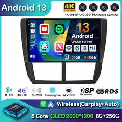 Android 13 Carplay Car Radio For Subaru Forester 3 SH WRX 2007-2013 For Subaru Impreza GH GE Multimedia Player Stereo Head Unit