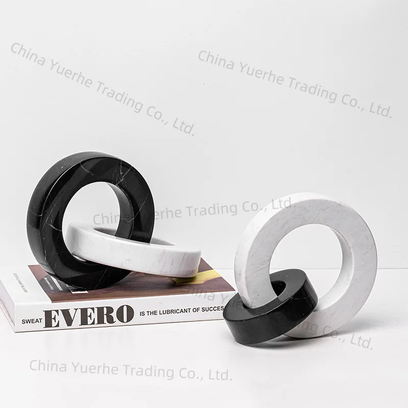 

Simple modern marble ring ornament soft decoration model room sales department living room coffee table round home decoration