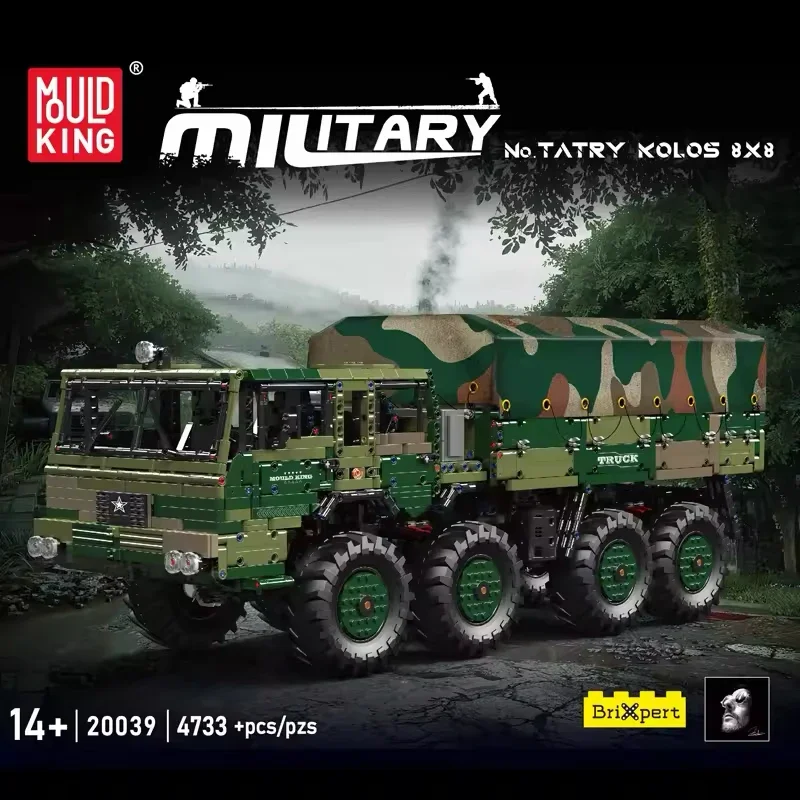 MOULD KING 20039 Technical Military TATRLA 8x8 Truck Building Blocks Motorized Off-road Truck Bricks Kids Toys Christmas Gifts