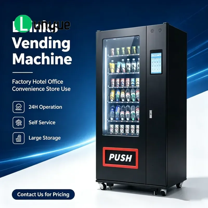 24 Hour Self Service Refrigerated Vending Machine For Snacks And Beverages With Touch Screen QR Code Payment Commercial Use