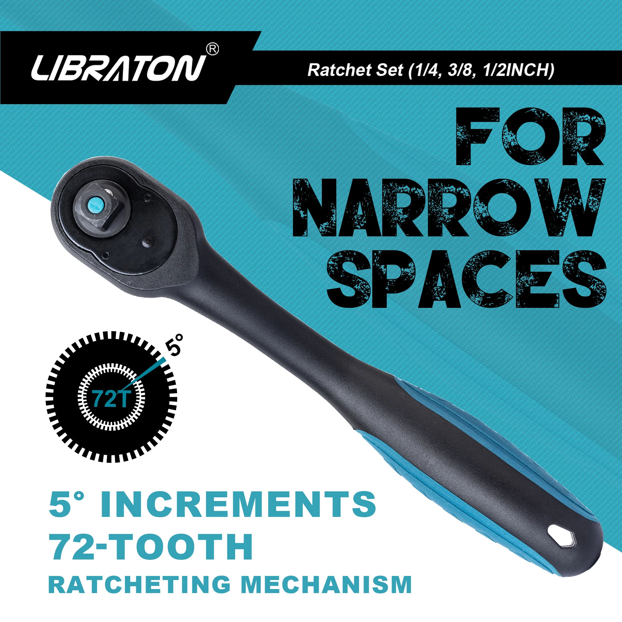 Imagem -04 - Ratchet Ratchet Conjunto com Aperto de Conforto para Manutenção Doméstica e Reparação Automóvel Ratchet Handle 14 38 12 Pack