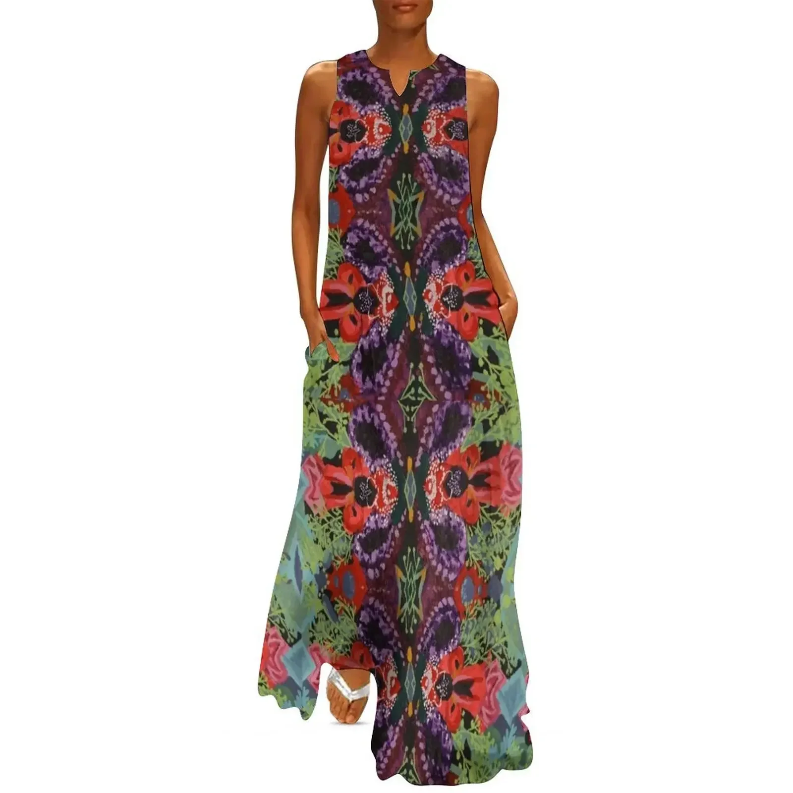 

Sketch 2 Red Flower Focus Long Dress beach dress birthday dresses for women women evening dress