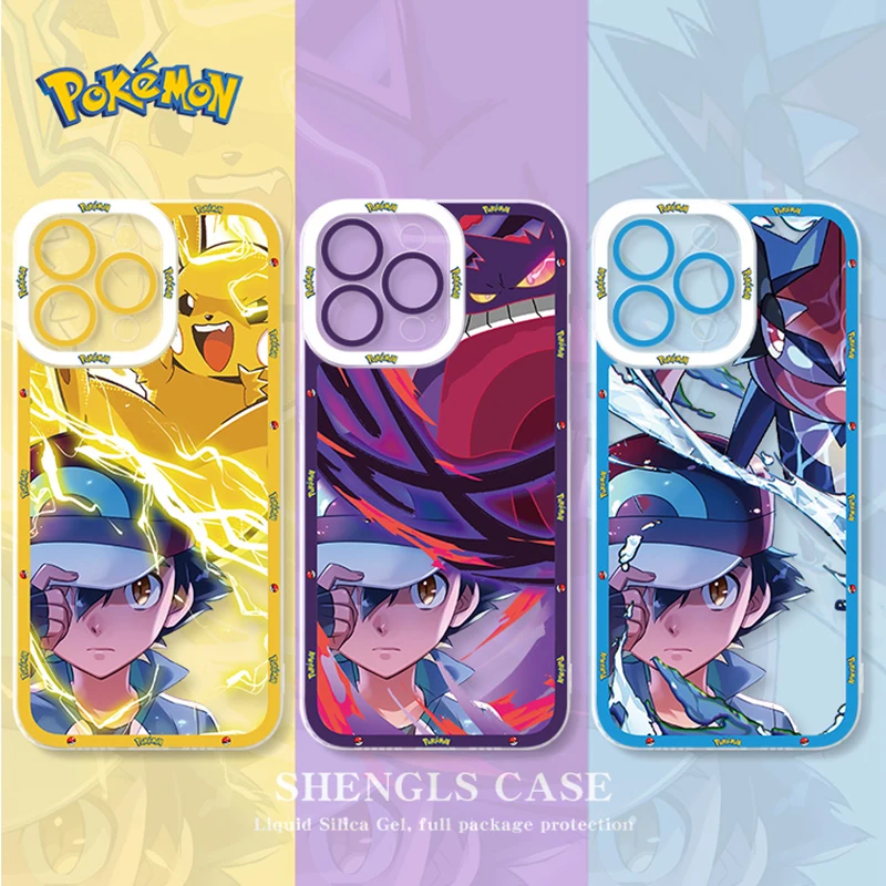 P-Pokemones P-Pikachus G-Gengars For Redmi Note 13 12 12S 11 10 10C 10A 9A 9C 9T 9 Pro Plus 5G Angel Eyes Phone Case Transparent