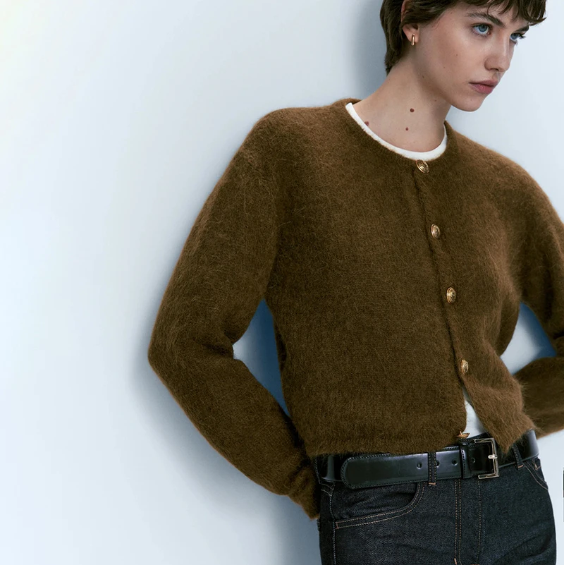 

Новый женский мягкий вязаный кардиган MD, универсальный свитер из смесовой шерсти Quali, длинный свитер на пуговицах, стандартный крой, для поездок на работу