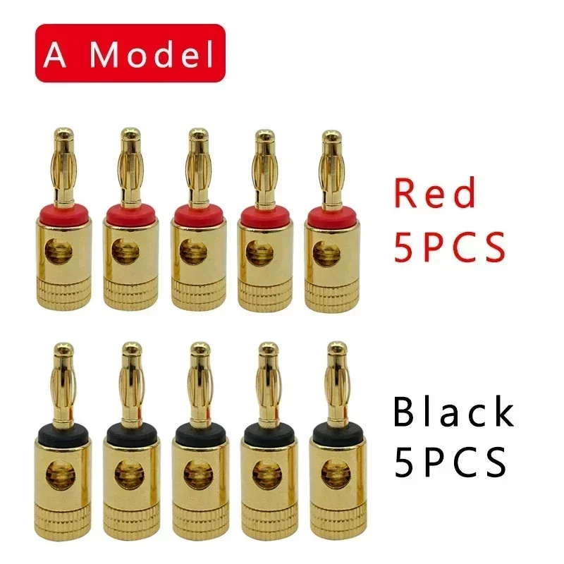 10/20 Stuks Banaan Connector Plug Jack Vergulde Muzikaal Geluid Audio Speaker 4Mm Banaan Pluggen Voor Audio Video Luidspreker Terminal