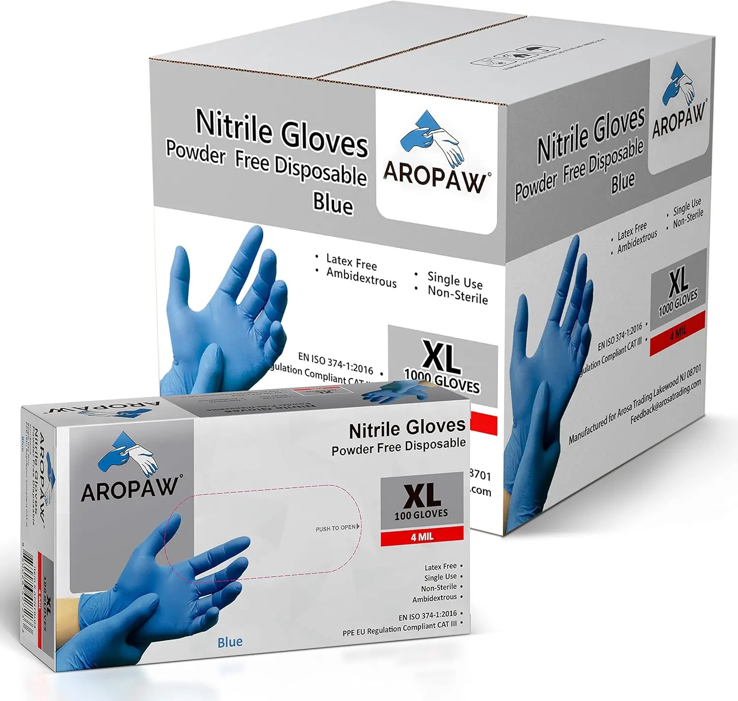 Blue Nitrile Gloves, Disposable Gloves, Comfortable, Powder Free, Latex Free