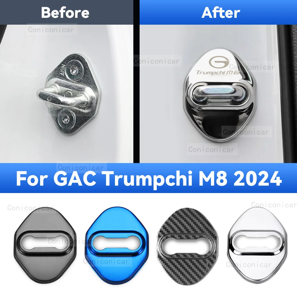 Car Door Lock Protector Cover Stainless Steel For GAC Trumpchi M8 2024 Protect Buckle Anti-rust Decoration Accessories