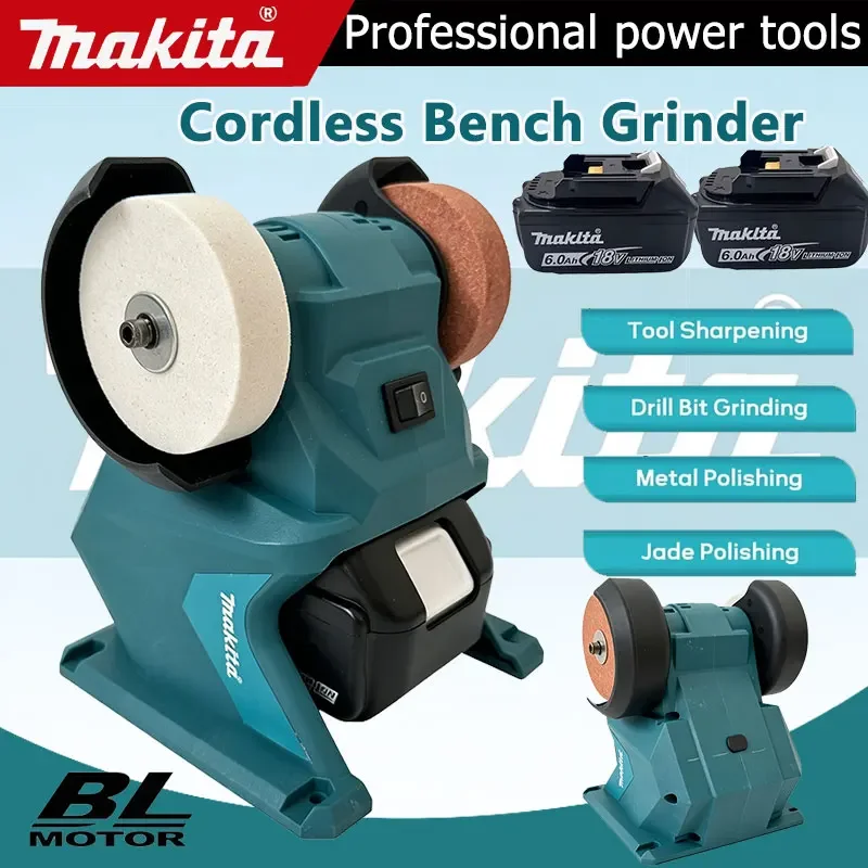 

Makita Cordless Bench Grinder 5500RPM Dual Wheel Grinder Metal Stone Knife Polishing Grinding Sharpening Tool for 18V Battery