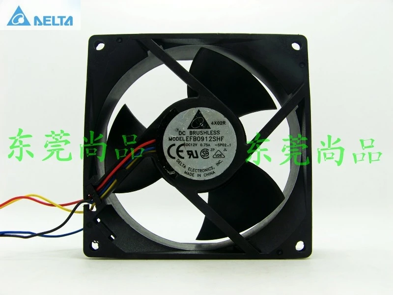 Voor delta 9032 EFB0912SHF 12V 0.75A 9CM 4 lijn winden van dubbele kogellager fan